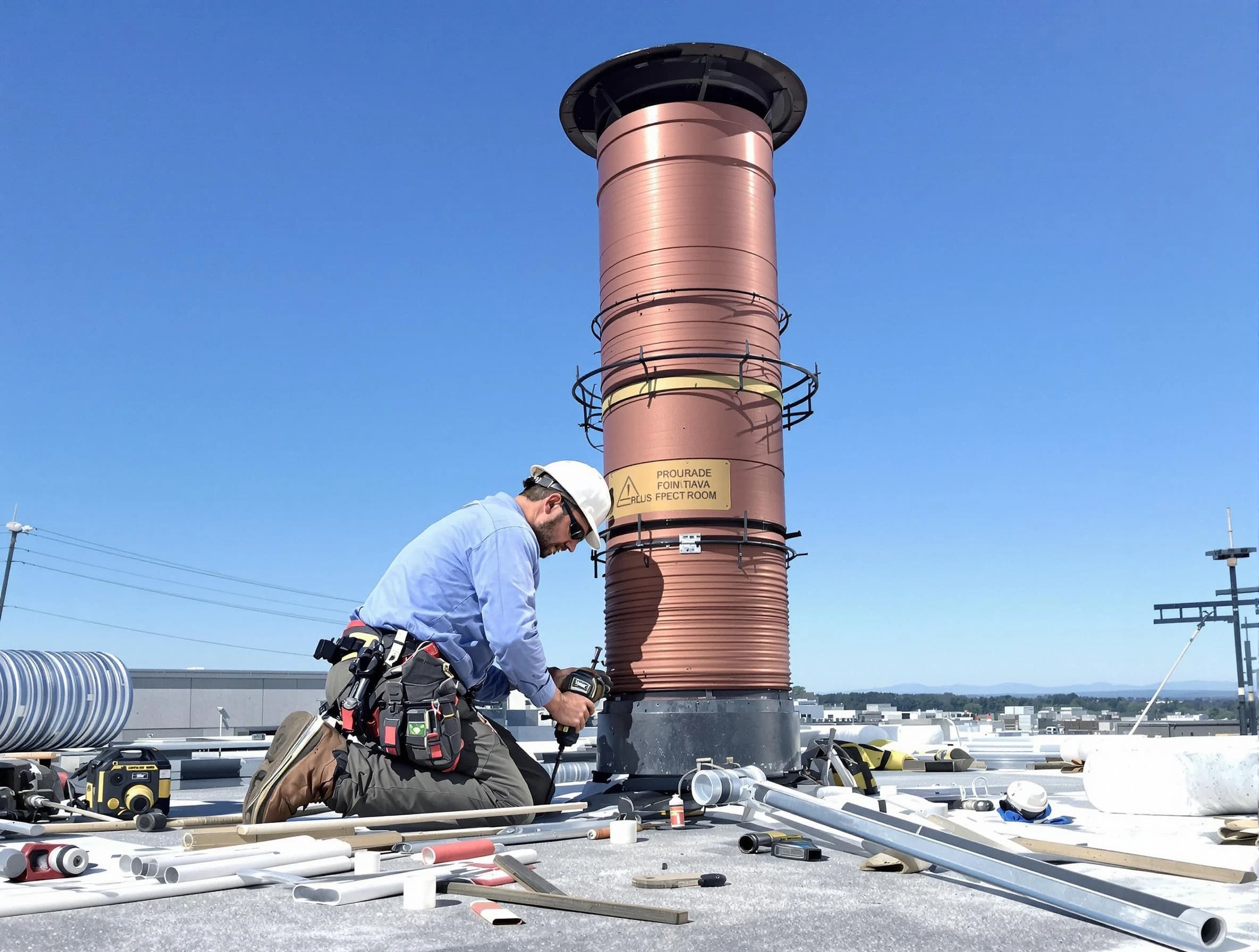 Installed chimney liner by Brockton Chimney Sweep in Brockton, MA
