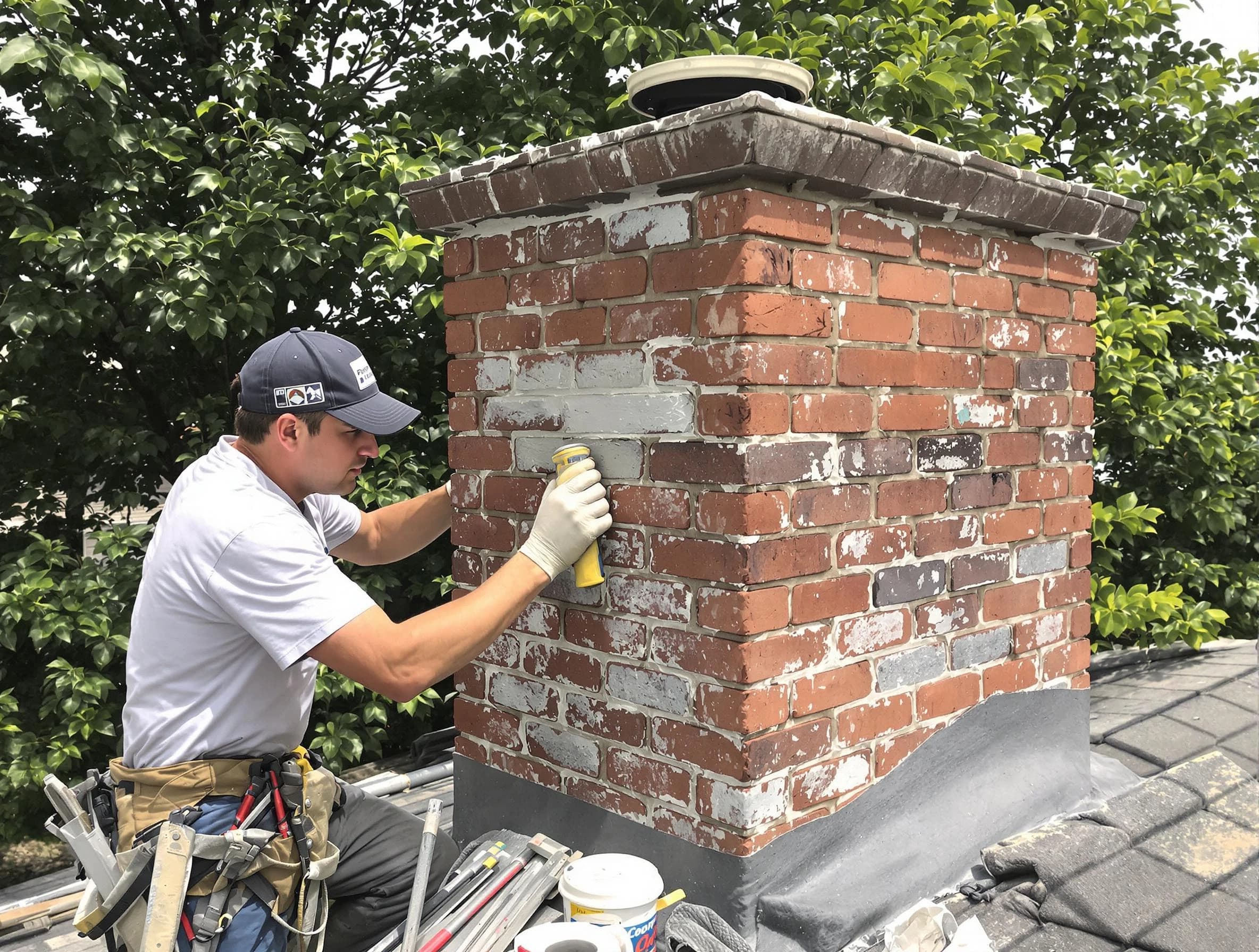 Brockton Chimney Sweep restoring an aging chimney in Brockton, MA