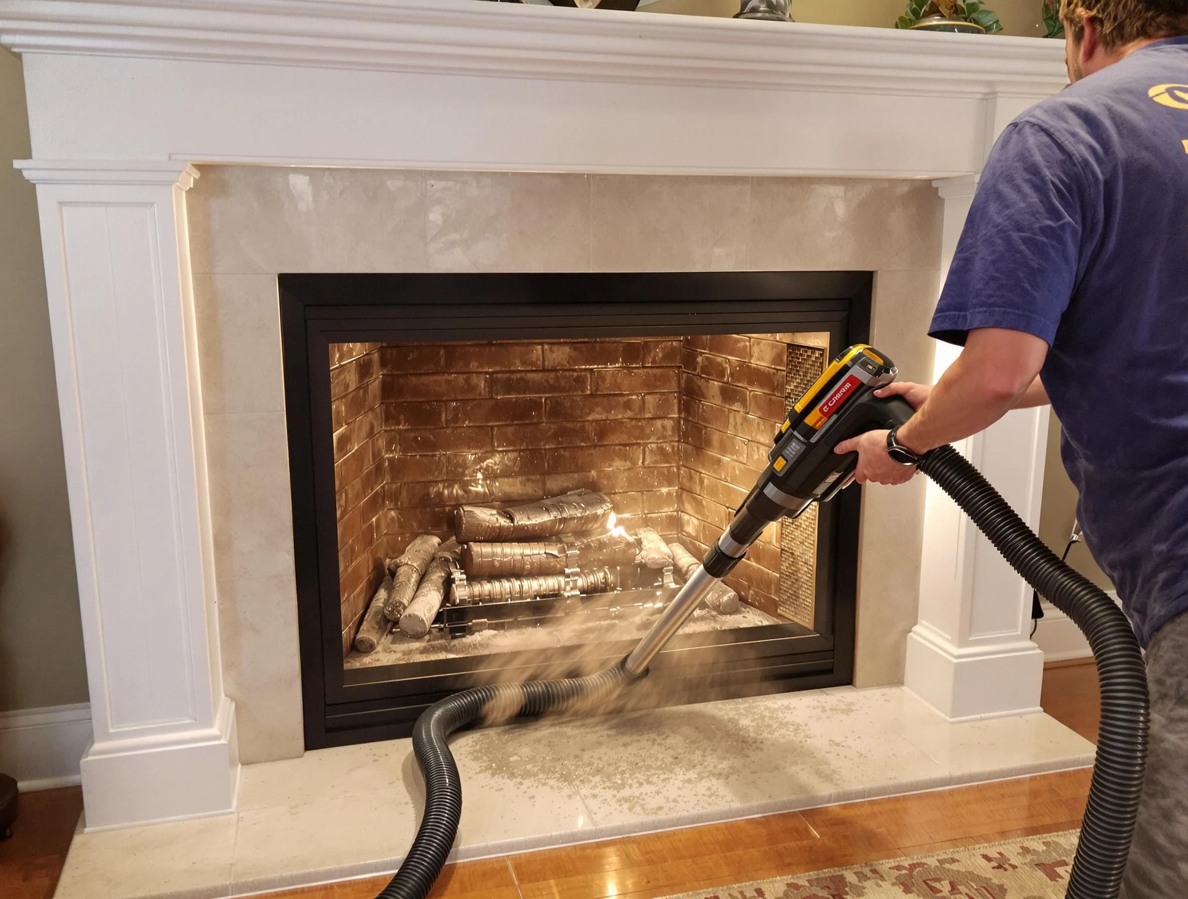 Fireplace cleaning performed by Brockton Chimney Sweep in Brockton, MA