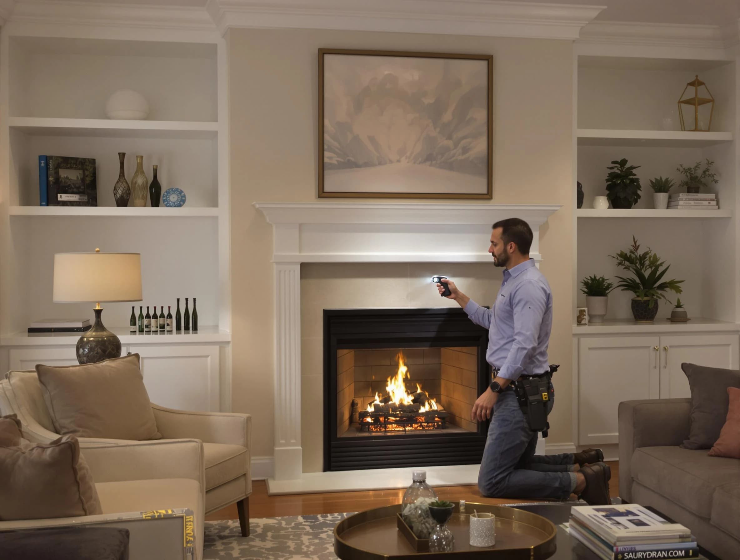 Brockton Chimney Sweep conducting a fireplace safety inspection in Brockton, MA