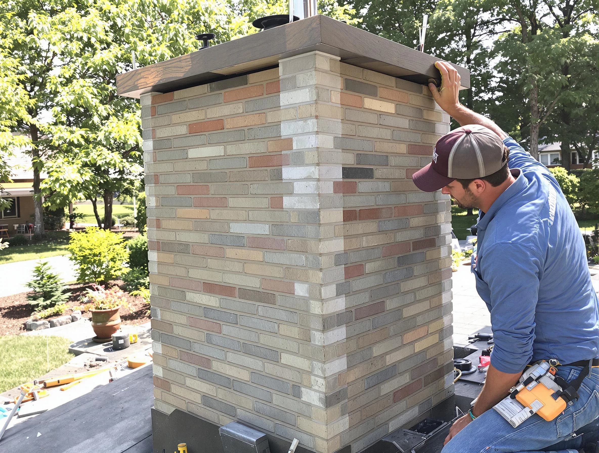 Brockton Chimney Sweep completing a modern chimney remodel in Brockton, MA