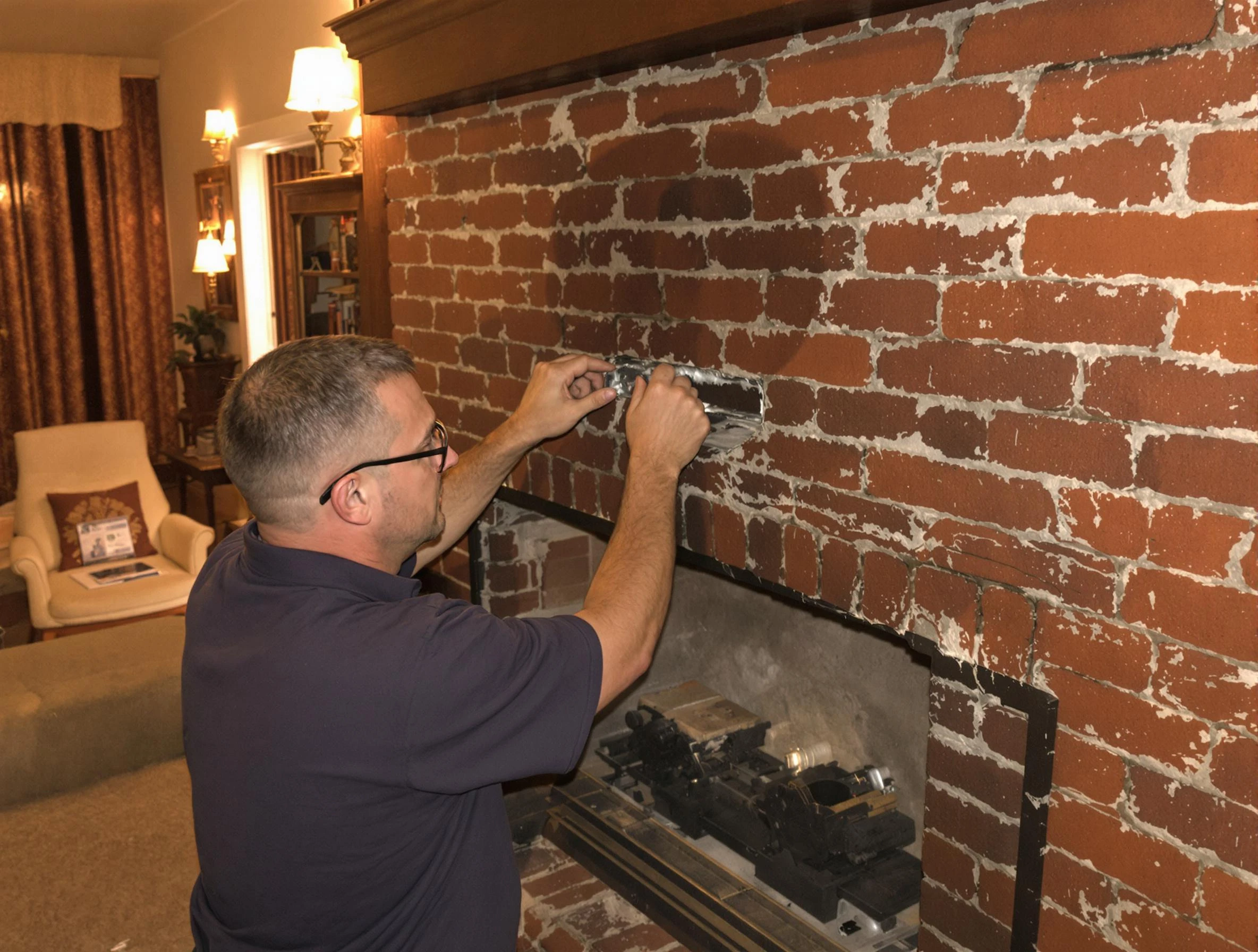 Brockton Chimney Sweep expert fixing a fireplace in Brockton, MA